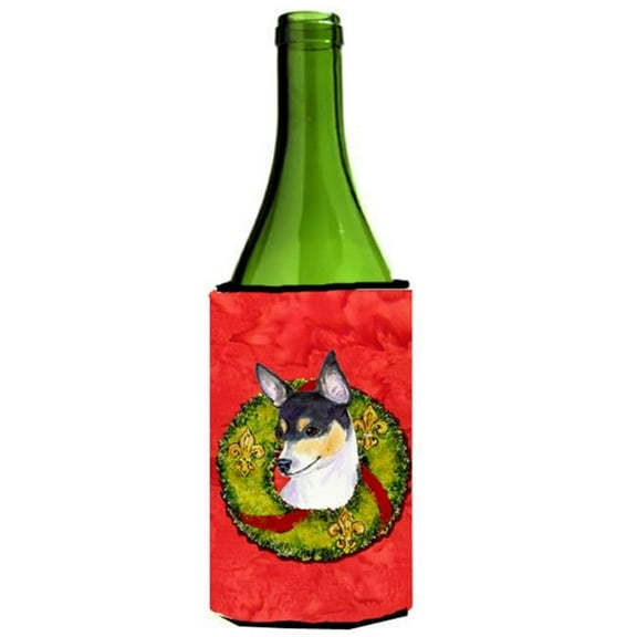 Fox Terrier Cristmas Wreath Wine bottle sleeve Hugger