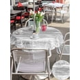 thumbnail image 5 of Outdoor Tablecloth with Umbrella Hole for Patio/Picnic/Party/Camping, Grey Coastal Waterproof Table Cloth Round Cover Washable, Summer Ocean Sea Ombre Starfish Corals (Dia 54"), 5 of 8