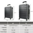 thumbnail image 5 of 2 Piece Set Trave Luggage, Hard Shell Suitcase Checked Luggage with 360 Degree Spinner Wheels & Safty Lock, Carry On Suitcases  for Women Men Weekender, Black, 5 of 7