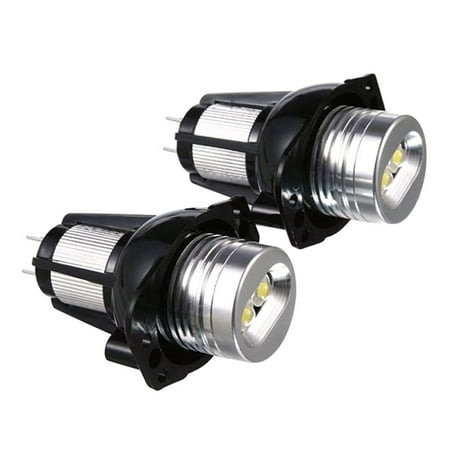 

CHEEPUM 2 PCS E90 Angel Eyes Ring LED Light 6W Marker Bulb White for Headlight Bulb 9003