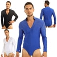 thumbnail image 4 of Body para hombre, camisas con diamantes de imitación brillantes, cuello levantado, trajes de salón, Ropa de baile latino, Tango, Rumba, camisa de baile, leotardo, Tops, 4 of 5