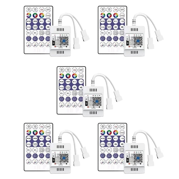 5X DC12-24V 28 Teclas RF Controlador WiFi APP MúSica Control Remoto de Voz para WS2812B WS2811 RGB Tira de Luces LED Atenuador de Hogar
