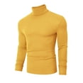thumbnail image 2 of Men's Stretch Muscle Tshirts Turtleneck Long Sleeve Knit Tees Casual Slim Fit Basic Shirt Tops, 2 of 5