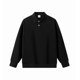 thumbnail image 1 of Autumn/Winter New Arrival 350g Heavyweight Piqué Cotton Polo Neck Sweatshirt Trendy Loose Solid Color Couple Turn-Down Collar Long Sleeve, 1 of 4