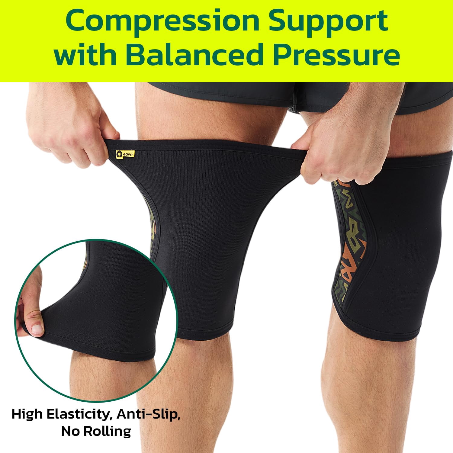 GKTG Knee Brace for Women Men (1 Pair) 5mm Neoprene Knee Compression Sleeve Knee Support