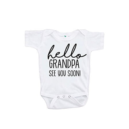 7 ate 9 Apparel Pregnancy Announcement OnepieceHello Grandpa, White,