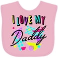 thumbnail image 3 of Inktastic I Love My Daddy 80s Retro Style Boys or Girls Baby Bib, 3 of 4