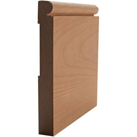 EWBB26 Beaded 5-1/4" Tall x 11/16" Baseboard Moulding. Unfinished, Cherry, 94"