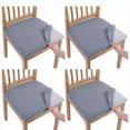 thumbnail image 1 of Juego de 4 fundas para asientos de sillas de comedor de color burdeos, protector de asiento de silla de comedor de jacquard elástico, adecuado para cocina de restaurante, 1 of 4
