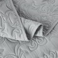 thumbnail image 6 of TOPCHANCES Quilted Quilt Set, 3 Piece Lightweight Queen Bedspread with 2pcs Pillowcase ( Grey ), 6 of 7