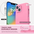 thumbnail image 3 of Designed for iPhone 14 Plus Case with Screen Protector and Camera Protection, Liquid Silicone Phone Case with Soft Microfiber Lining (Pink), 3 of 14