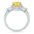 thumbnail image 3 of 2.5 ct Pear Cut Natural Citrine 3 Stone 18K White Gold Womens Engagement Ring, 3 of 4