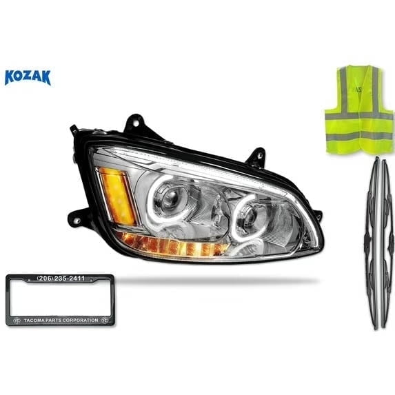 Kozak Compatible with T660 LED Headlight Assembly Chrome Right