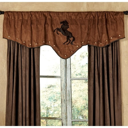 Chestnut Suede Horse Western Valance Western Window Accessories