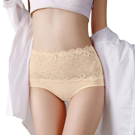 Celivon Seamless Shaping Tummy Control Panties Thong Shapewear For Women High Waisted Butt Lifting Breathable Trigonometric Soild Lace Briefs Underwear Under Dress Shapewear Shorts