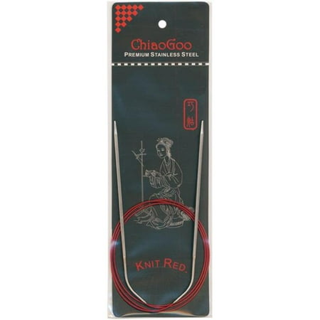 Knit 3 Needles - ChiaoGoo Stainless Steel Regular Red Circular Knitting Needles, 40