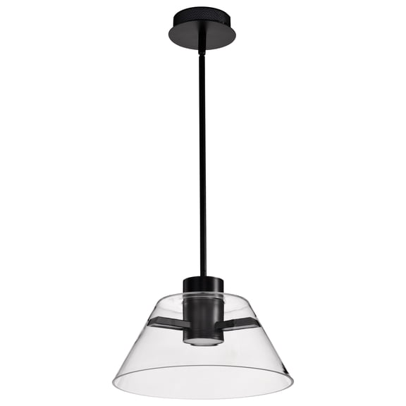 Nuvo Lighting Edmond 14 Inch LED Pendant Matte Black with Clear Glass - Matte Black