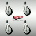 thumbnail image 2 of 5 Inch 316SS Black Polyurethane Swivel 1-1/2 Inch Expanding Stem Caster Set SCC, 2 of 2