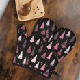 thumbnail image 5 of Cute Oven Mitts,Black and Pink Christmas Tree Pattern Oven Mitt 2-Pack Set,Kitchen Gloves for Oven,Heat Resistant Oven Mitts 7.7"x12", 5 of 7