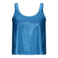 thumbnail image 4 of CFLVAEK Sequin Tank Tops for Women Cropped Round Neck Evening Party Blouse Sparkly Sleeveless Night Club Shirts 70s Glitter Disco Tops Blue M, 4 of 6