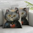 thumbnail image 3 of Orinice Cute Cat Graphic Decorative Cushion Throw Pillow Cover for Home Couch Living Room Bed Sofa, Autumn Pillow Cover 1PC 22x22in, 3 of 5