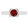 thumbnail image 2 of Dazzlingrock Collection 5mm Round Garnet Solitaire Engagement Ring for Women (Color Red, Clarity Moderately Included) in 925 Sterling Silver, Size 10, 2 of 5