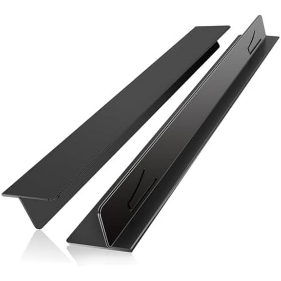 Stove Gap Covers,Stove Gap Filler Stainless Steel,13.8'' to 27.5'' Adjustable Length (2PCS),Range Trim Kit,Oven Stove Gap Guard Between Stovetop and Counter,Easy to Clean Heat Resistant, Black