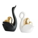 thumbnail image 5 of 2 figuras de cisne de cerámica para decoración de pareja, adorno para sala de estar. En blanco y negro, 5 of 9