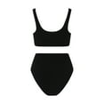 thumbnail image 4 of Quealent Maternity Swimsuit Pregnancy Swim Top Maternity Ruffle Ribbed Swimsuit High Waisted Pregnancy Bathing Suits Swimwear Black,S, 4 of 5