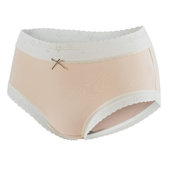 Ruimatai Women's Cotton Underwear 4-Pack High Waist Comfortable Breathable Soft Daily Panties Solid Color