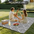 thumbnail image 4 of Black White Outdoor Rug for Patio/Deck/Porch, Non-Slip Large Area Rug 6 x 9 Ft, Modern Abstract Art Farmhouse Indoor Outdoor Rugs Washable Area Rugs, Reversible Camping Rug Carpet Runner, 4 of 8