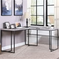 thumbnail image 2 of Furniture of America Timor Modern Wood Corner Computer Desk with USB in Gray, 2 of 3