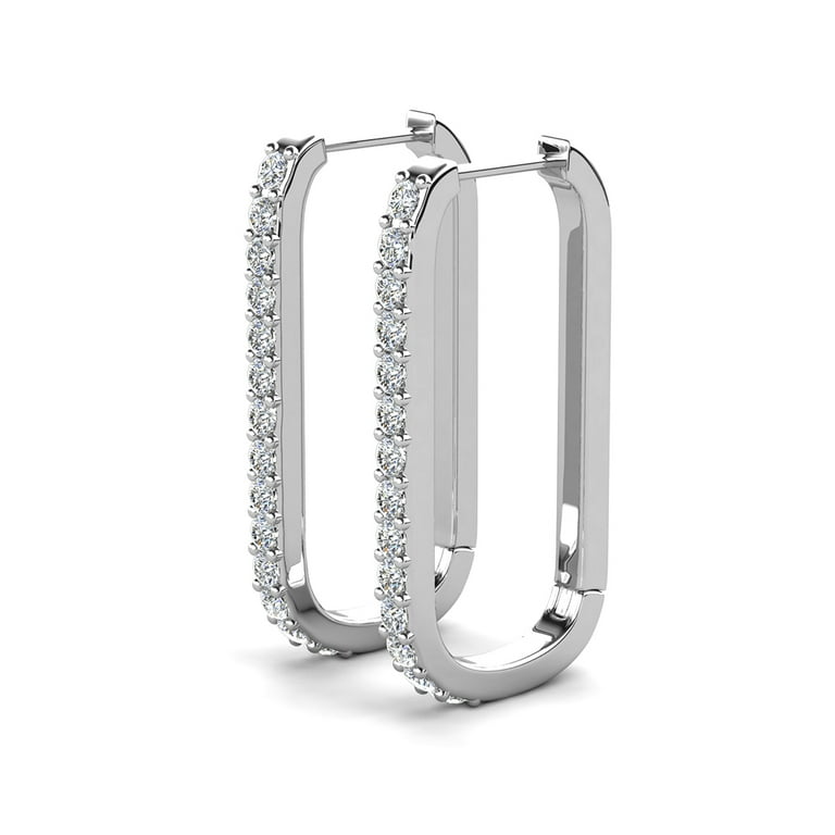 Cate Chloe Nadia 18k White Gold Plated Hoop Earrings with