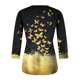 thumbnail image 5 of ICHUANYI Clearance Women's Fashion Printed T-shirt 3/4 Sleeves Blouse Round Neck Casual Tops(Yellow, XL) ICHUANYI WER2023080810984, 5 of 5