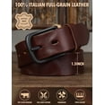 thumbnail image 4 of Thicken Full Grain Leather Mens Belt Heavy Duty Mens Work Belt Mens Belt High Hardness Buckle Packed In Gift, 4 of 6