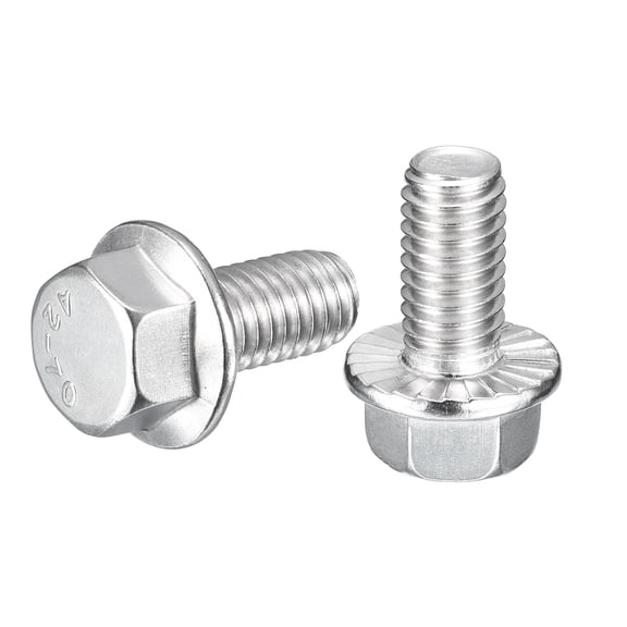 Uxcell 10Pcs 5/16-18 x 3/4" Flanged Hex Head Bolts 304 Stainless Steel Hexagon Screws