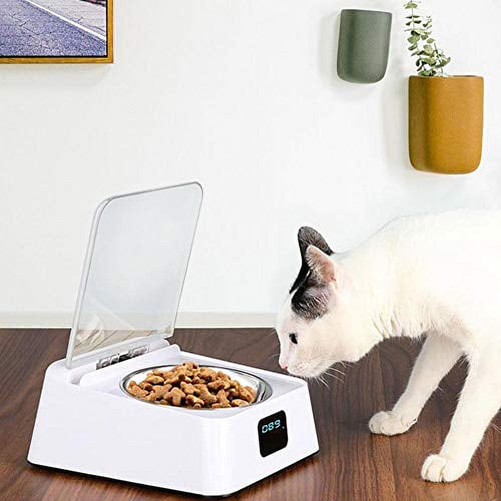 WOVTE Automatic Pet Feeder Bowl Infrared Sensor Auto Open Cover Intelligent Feeder Anti-Mouse Moisture-Proof Dog Cat Food Dispenser