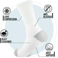 thumbnail image 3 of NevEND 6 Pairs Men's Women's Athletic Cotton Casual Crew Solid Sport Socks White Size 9-11, 3 of 7