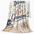 thumbnail image 2 of Just Because I Love Grandma Botanical Quote Art, Cozy Botanical Garden Scene, Warm Flannel Blanket for Sunroom and Reading Nook, Garden Lovers Valentine's Day Gift, Botanical Home Decor, 2 of 9