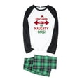 thumbnail image 2 of Christmas Pajamas for Family, Long Sleeve Letter Print Raglan Tops + Plaid Pants Set, 2 of 4