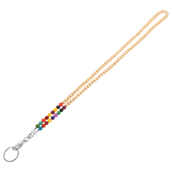 OULII 1Pack Multi-Colored Beaded Lanyard for ID Badges and Keychain Use by Employees Students Visitors