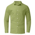 thumbnail image 2 of PEASKJP Shirts for Men Fashion Men Dress Shirt Long Sleeve Casual Business Button Up Shirt (Green,M), 2 of 3