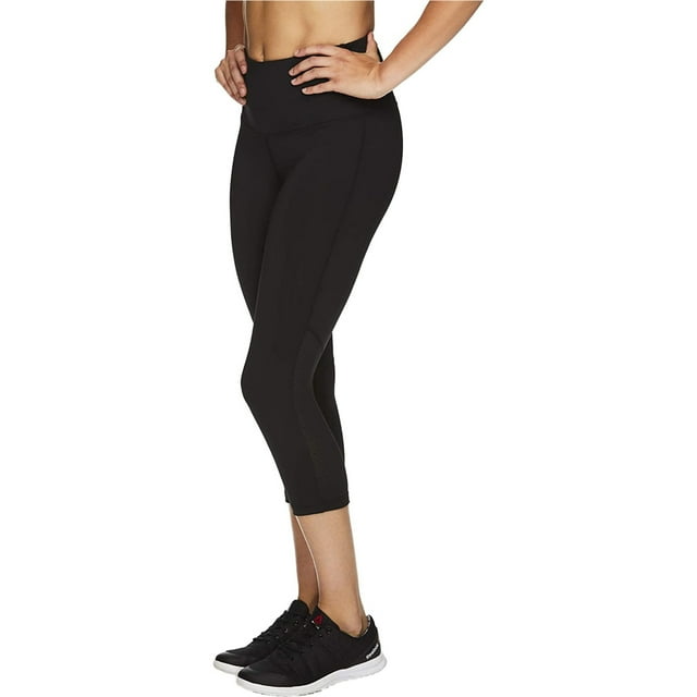 Reebok Pantalon Athlétique de Compression à Coutures pour Femmes, Noir, Petit