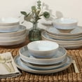 thumbnail image 2 of Gibson Elite Hailstone 16 Piece Stonewe Reactive Glaze (Service for 4) Ceramic Plates and Bowls Dinnerware Set - Moon Blue, 2 of 11