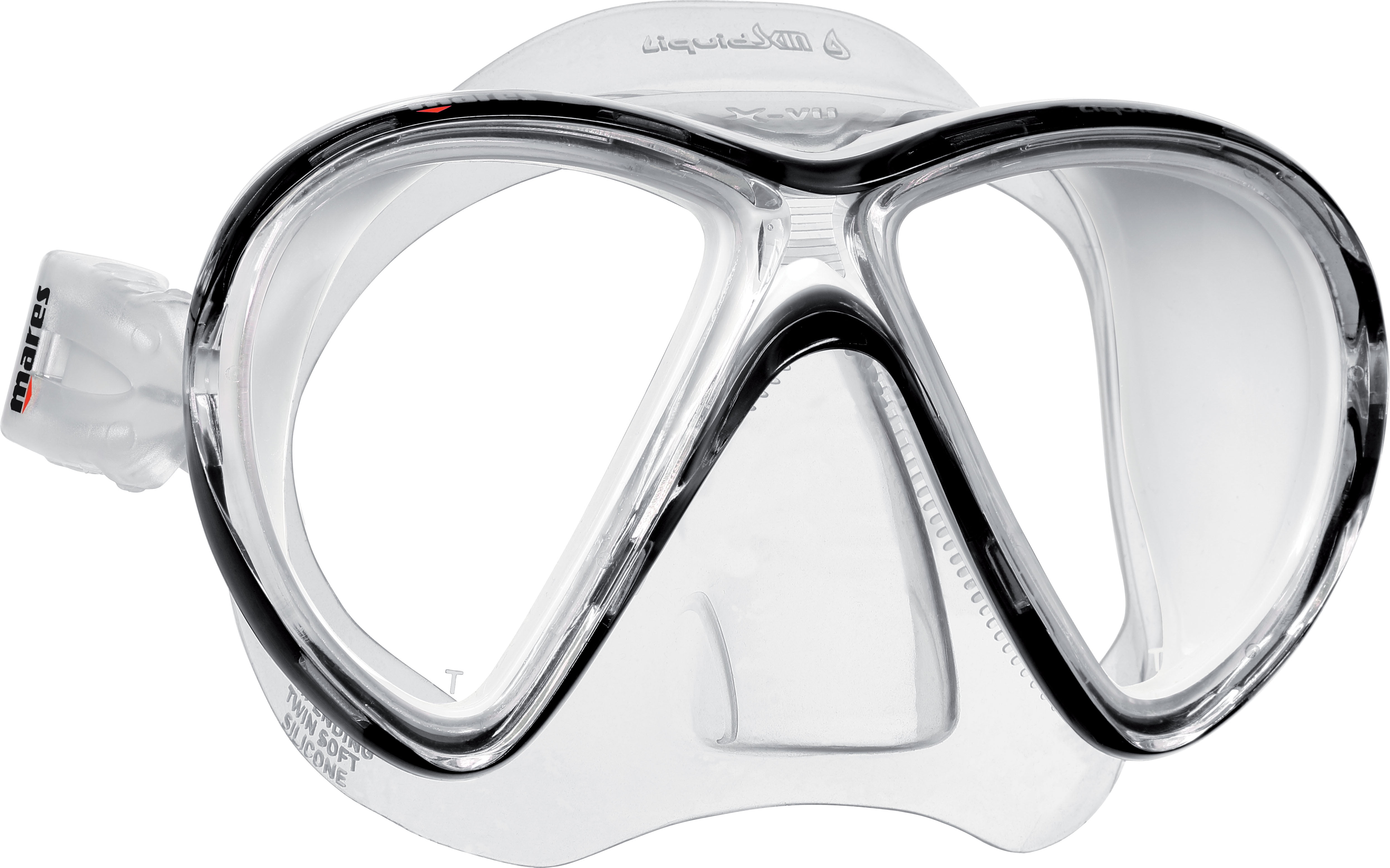 Mares XVu Liquid Skin Scuba Diving Mask Black with White