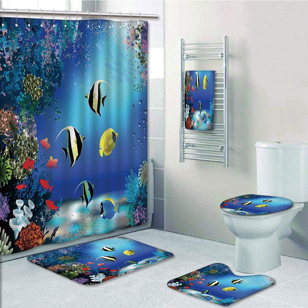 PRTAU Underwater Tropical Undersea with Colorful Fishes Swimming in the