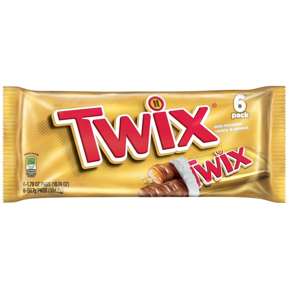 Twix Full Size Caramel Chocolate Cookie Candy Bar 1 79 Oz 6 Pack Walmart Com Walmart Com