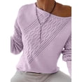thumbnail image 1 of Gvmfive Women's Twill Solid One Shoulder Long Sleeve Knitted Casual Sweater, 1 of 4