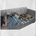 thumbnail image 6 of Driftwood Soft Flannel Fleece Throw Blanket, Raft of Driftwood on the Shoreline with Seagulls Wavy Seand the Sky Digital Image, Cozy Plush for Indoor and Outdoor Use, 60" x 80", Blue, by Ambesonne, 6 of 6