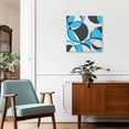 thumbnail image 3 of Framed Canvas Wall Art for Living Room Blue Geometric Circle Wall Decor, Modern Abstract Art Aesthetic Paintings for Bedroom Office Kitchen Bathroom, Ready to Hang Artwork Wall Pictures 8x8 Inch, 3 of 9
